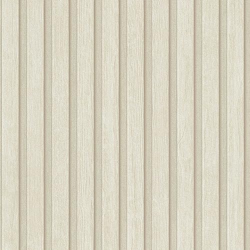 BRICOFLOR Holzpaneele Tapete 3D Helle Vliestapete in Holzoptik creme weiß ideal für Schlafzimmer und Wohnzimmer BRICOFLOR Holzpaneele Tapete 3D Helle Vliestapete in Holzoptik creme weiß ideal für Schlafzimmer und Wohnzimmer von BRICOFLOR