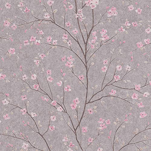 BRICOFLOR Japanische Tapete | Asiatische Tapete floral | Blumen Vliestapete mit japanische Kirschblüten Muster | Vlies Frühlingstapete grau rosa für Schlafzimmer und Kinderzimmer BRICOFLOR Japanische Tapete | Asiatische Tapete floral | Blumen Vliestapete mit japanische Kirschblüten Muster | Vlies Frühlingstapete grau rosa für Schlafzimmer und Kinderzimmer von BRICOFLOR