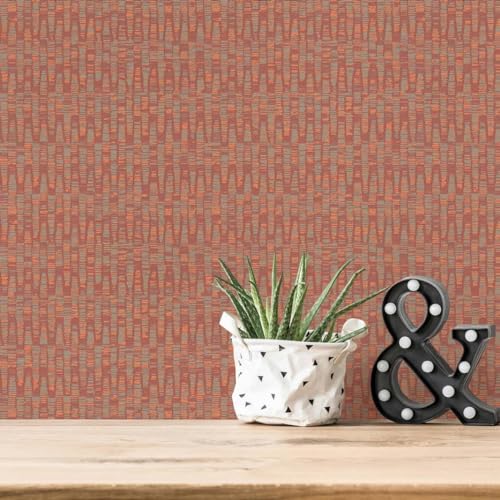 BRICOFLOR Retro Tapete orange rot Terracotta Vliestapete im Ethno Style ideal für Esszimmer und Schlafzimmer von BRICOFLOR