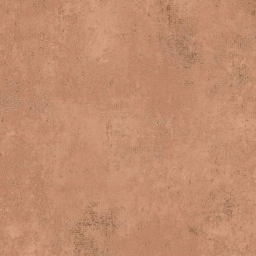 BRICOFLOR Terracotta Tapete in Betonoptik ideal für Schlafzimmer und Wohnzimmer Orange rote Vliestapete mit Metallic Effekt von BRICOFLOR