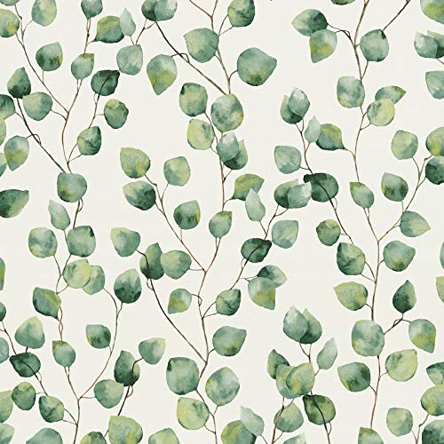 BRICOFLOR Blumen Tapete | Blätter Tapete in Weiß und Grün | Ranken Tapete mit Wasserfarben Design | Florale Vliestapete in Aquarell Optik für Schlafzimmer und Esszimmer von BRICOFLOR