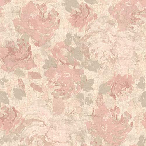 Blumentapete florale Tapete Tapeten Wohnzimmer Beige Crème Pink Rosa Vliestapete Beige Crème Pink Rosa | Online Tapeten entdecken von BRICOFLOR