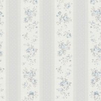 Landhaus Tapete mit Blumen ideal für Küche und Flur Romantische Vliestapete mit Rosen in Grau Blau im Shabby Chic - Grey, Blau, White von BRICOFLOR