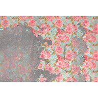 Bricoflor - Shabby Chic Tapete in 3D Optik | Vintage Fototapete mit Rosen auf Beton ideal für Schlafzimmer und Küche | Romantische Bildtapete in Grau von BRICOFLOR
