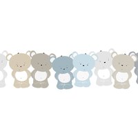 Teddy Bär Tapete für Babyzimmer Selbstklebende Bordüre in Pastellfarben für Kinderzimmer Tapetenbordüre ideal für Baby Jungenzimmer - Blau, Brown, von BRICOFLOR