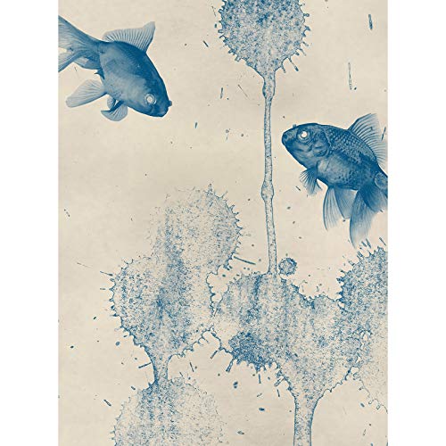 Designwalls 2.0 | Blue Fish DD119134 | Unterwasser Tapete für Wohnzimmer Küche | Vlies Tapete Blau Beige/Creme - 1,92 m x 2,6 m von BRICOFLOR