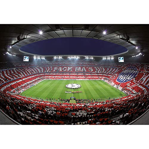 Designwalls 2.0 | FCB Stadion Choreo DD119009 | Fußball Tapete für Badezimmer Büro | Vlies Tapete Rot Weiß - 3,84 m x 2,6 m von BRICOFLOR