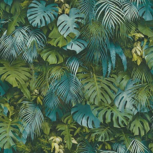 Dschungel-Tapete Tropisch Blätter | Grüne Tapete Monstera | Vliestapete Urwald für Wohnzimmer, Schlafzimmer, Büro | Online kaufen! von BRICOFLOR