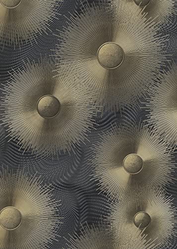 Erismann Tapete Vlies ELLE Decoration Grafik Sonne schwarz Metallic 10191-15 von BRICOFLOR