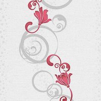 Florale Tapete mit Kringel Lilie und Punkten Vlies Blumentapete in Weiß Rot Silber Wohnzimmer und Schlafzimmer Vliestapete mit Blumen von BRICOFLOR