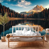 Fototapete | Berglandschaft Wald See Natur Landschaft Urlaub Schlafzimmer-, Wohnzimmer-, Flurtapete 3, 50 M X 2, 55 von BRICOFLOR