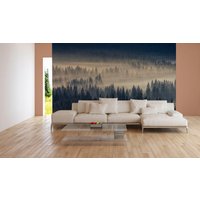 Fototapete | Forest in Fog Wald Nebel Natur Landschaft & Bäume Schlafzimmer-, Wohnzimmer-, Flurtapete 3, 50 M X 2, 55 von BRICOFLOR