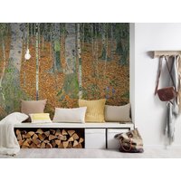 Fototapete Gustav Klimt | The Birch Wood Der Birkenwald Natur Kunst Kunstwerk Gemälde Wohnzimmer-, Schlafzimmer-, Büro-, Flurtapete von BRICOFLOR