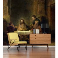 Fototapete Rembrandt | The Supper At Emmaus, 1648 Religion Gemälde Kunst Abendmahl Wohnzimmer-, Schlafzimmer-, Küchen-, Flurtapete von BRICOFLOR