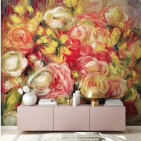 Fototapete Renoir | Roses 1915 | Oil On Canvas Floral Rosen Gemälde Kunst Kunstwerk Wohnzimmer-, Schlafzimmer-, Küchen-, Flurtapete von BRICOFLOR