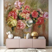 Fototapete Renoir | Roses in A Sevres Vase Floral Blumen Gemälde Kunst Kunstwerk Wohnzimmer-, Schlafzimmer-, Küchen-, Flurtapete von BRICOFLOR