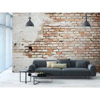 Fototapete | Wall Bricks Backsteinmauer Steintapete Industrialstyle Schlafzimmer-, Wohnzimmer-, Flurtapete 3, 50 M X 2, 55 von BRICOFLOR