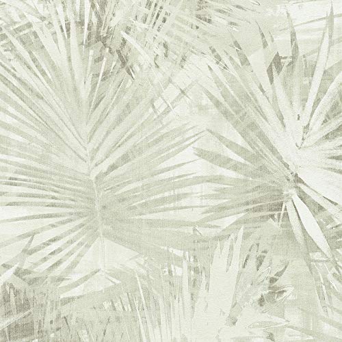 Graue Tapete Palmenblätter | Vliestapete grau | Skandinavische Tapete mit Palmen | Palmentapete für das Wohnzimmer & Schlafzimmer! von BRICOFLOR