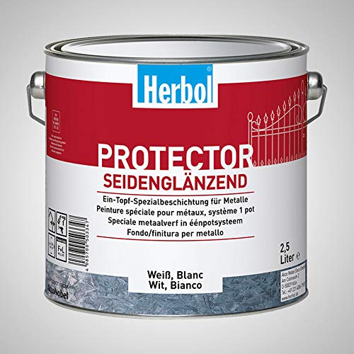 Herbol Protector | Seidenglänzende Spezialbeschichtung für Eisen- und NE-Metalle Außen"Schwarz RAL 9005" | 2,5 Liter von BRICOFLOR