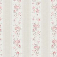 Landhaus Tapete mit Rosen im Vintage Stil Romantische Vliestapete im Shabby Chic Wandtapete mit Blumen beige rosa - Grey, Red, White, Taupe von BRICOFLOR