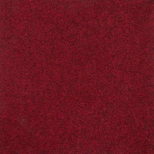 Nadelfilz Teppichfliesen 50x50 selbstliegend Nadelvlies Teppichfliesen rot ideal als Büro und Messeboden Schatex Filzfliesen selbstliegend 1m² = 4 Fliesen von BRICOFLOR