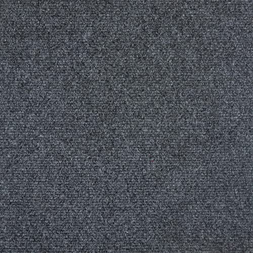 Nadelvlies Teppich Fliesen grau Teppichfliesen in 50x50 Selbstliegende aus Nadelfilz Schatex Teppichbodenfliesen dunkelgrau ideal für Büro | 1m² = 4 Fliesen von BRICOFLOR