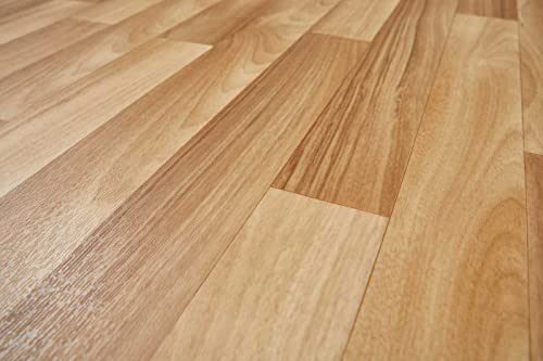 PVC Schiffsboden Buche | Vinylboden Meterware in 300 und 400 cm Breite | PVC Bodenbelag in Holzoptik ideal für Wohnzimmer und Flur (3 m x 18 m) von BRICOFLOR