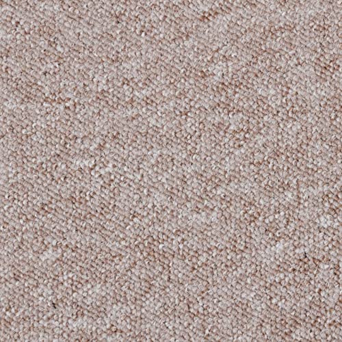 Selbstliegende Teppichfliesen 50x50 selbstliegend beige Schlingen Teppichboden als Fliesen in 50x50 cm Schlingenware Teppich Fliesen ideal für Büro und Schlafzimmer | (1m², Beige) von BRICOFLOR