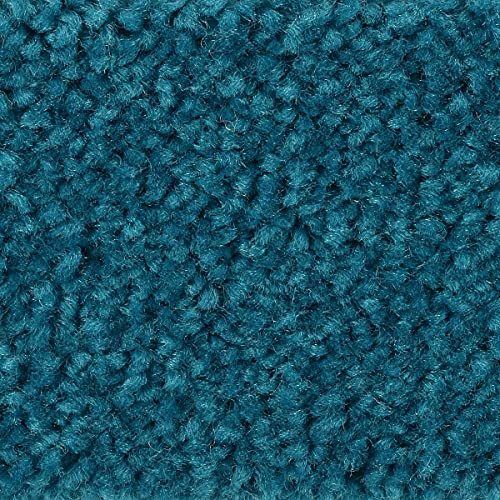 Teppichboden Auslegware Kräuselvelours Qualität 400 cm und 500 cm breit in Petrol Blau sehr weich Teppich Meterware mit Textilrücken für Schlafzimmer (5 m x 4,5 m) von BRICOFLOR