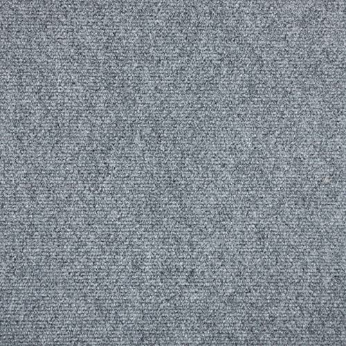 Teppichboden als Fliesen selbstliegend Nadelvlies Teppich Fliesen in Hellgrau für Gewerbe und Büro Teppichfliesen 50x50 selbstliegende | 1m² von BRICOFLOR