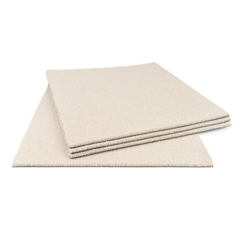 Teppichfliesen selbstliegend crème, flauschig weich, 8,5 mm Gesamtdicke, 50x50 cm, 1 m² = 4 Fliesen von BRICOFLOR
