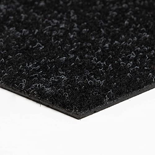 Teppichfliesen 50x50 selbstliegend Nadelvlies Teppich Fliesen ideal als Messeteppich Schatex Teppichbodenfliesen schwarz | (4 Fliesen = 1 m², Schwarz) von BRICOFLOR