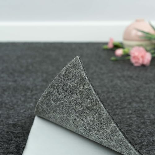 Teppichfliesen selbstklebend anthrazit Nadelfilz Teppichfliesen 40 x 40 cm für den Wohnbereich Schatex Easy Adhesive von BRICOFLOR