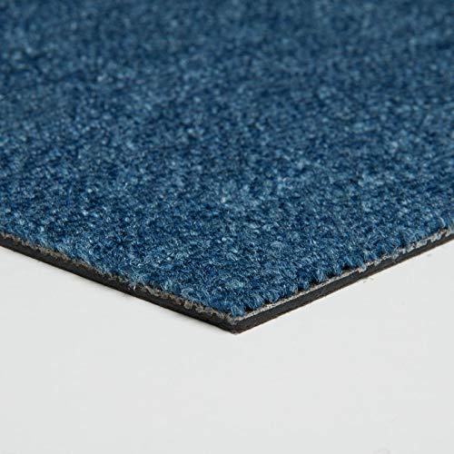 Teppichfliesen selbstliegend blau | Teppichboden Fliesen als Schlingenware für Büro und Schlafzimmer | Teppich Fliesen in 50x50 cm aus Polypropylen von BRICOFLOR
