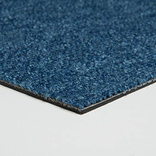 Teppichfliesen selbstliegend blau | Teppichboden Fliesen als Schlingenware für Büro und Schlafzimmer | Teppich Fliesen in 50x50 cm aus Polypropylen von BRICOFLOR
