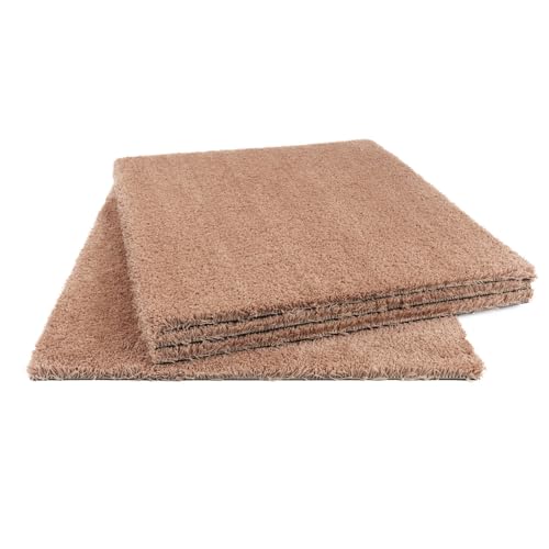 Teppichfliesen selbstliegend flauschig Velours, Teppichfliesen altrosa in 50 x 50 cm, 13 mm Gesamtdicke, 1 fliese von BRICOFLOR