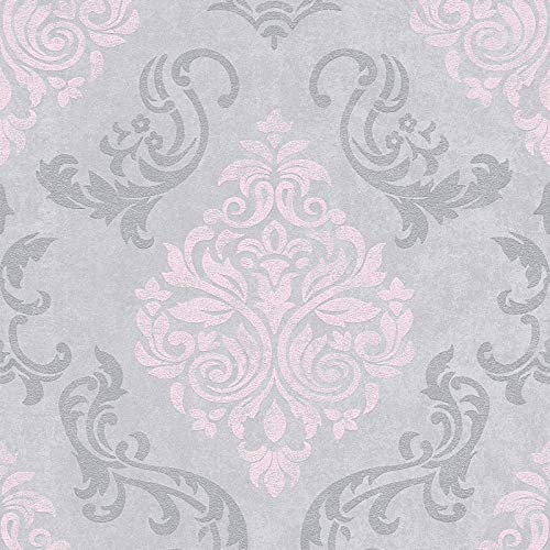 Vliestapete Barock-Tapete Ornament-Tapete 953726 95372-6 Innova Memory 3 | Grau Silber Pink/Rosa | Rolle (10,05 x 0,53 m) = 5,33 m² von BRICOFLOR