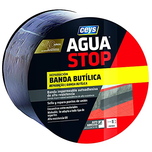 AGUA STOP BANDA BUTILICA IMPERMEABLE CEYS (10 CM X 3 M, GRIS) von ceys
