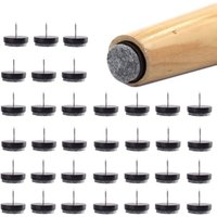 Briday - 48 Stück Nagel-Möbelgleiter, runde Gleitpads ø 24 mm, kratzfester Boden, Filz-Möbelgleiter zum Schutz von Tisch, Stuhl, Möbelbeinen (schwarz) von BRIDAY