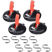 4er-Pack Auto-Saugnäpfe mit 8 S-Haken, Multifunktions-Saugnäpfe, Auto-Ankerwerkzeug, Gepäckabdeckungen, Auto-Spanngurte von BRIDAY