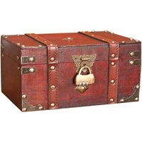 Schatztruhe Holztruhe Pirat Holzschatztruhen Schatzkiste Aufbewahrungsbox Schatztruhe Holzschatztruhe mit Schloss Mini-Schatztruhe von BRIDAY