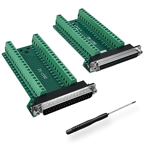 BRIEFCEC DB37 Adapter D-SUB RS-232 RS485 Seriell Auf 37-poliges Lötfreies Klemmenblock-signalmodul Mit Isoliertem Pad (1 Stecker + 1 Buchse) von BRIEFCEC