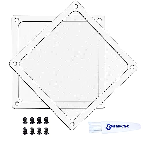 BRIEFCEC Staubfilter Lüfterabdeckungen 120mm Fine Mesh Filter 80 Maschen Nylon Ultrafein Lüfter Staubfilter PC Staubfilter mit Schrauben Kompatibel PC-Kühler lüftergitter/Netzteil/Router 2Stü von BRIEFCEC
