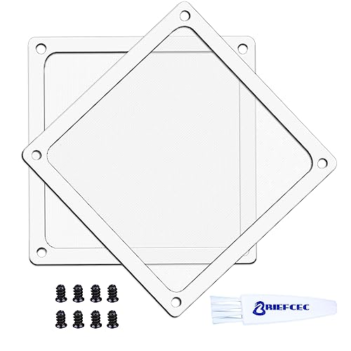 BRIEFCEC Staubfilter Lüfterabdeckungen 140mm Fine Mesh Filter 80 Maschen Nylon Ultrafein Lüfter Staubfilter PC Staubfilter mit Schrauben Kompatibel PC-Kühler lüftergitter/Netzteil/Router 2Stü von BRIEFCEC