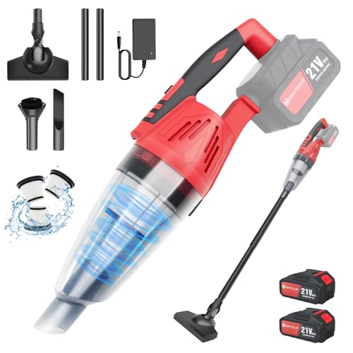 BRIEFNESS 2-in-1 Kabelloser Staubsauger – 22KPA Stab- & Handstaubsauger für Auto und Haus, 2,2Ah-Akku, 30 Min Laufzeit, Haarentfernung, Leicht zu entleerender Staubbehälter mit 1 Akku von BRIEFNESS