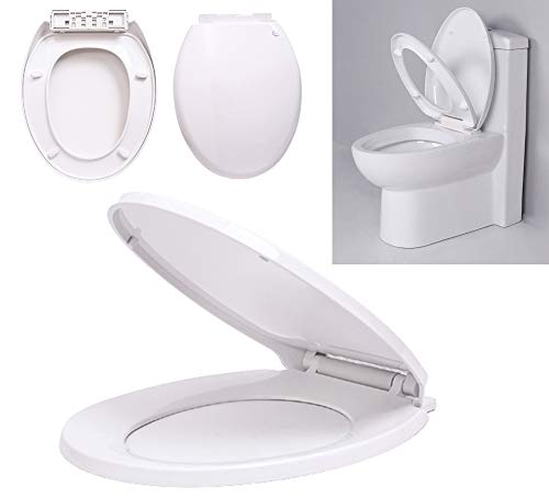 Hochwertiges WC-Sitz, Toilettendeckel weiß O-Form, Wc Sitz mit Softclose Absenkautomatik und easyclean, Abnehmbar Antibakteriell Klodeckel aus Duroplast, Toilettensitz klobrille wc brille, toilet seat von BRIEFNESS