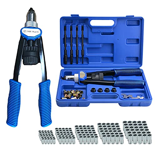 Nietmutternzange Set,Profi Nietenzange Set mit M5 M6 M8 M10 M12,5 X Chrom-Molybdän-Stahl Dorne,150 tlg Nietmuttern,Nietzangen Blindnietzange mit Rutschfester Griff für Dicke Metallbleche von BRIEFNESS