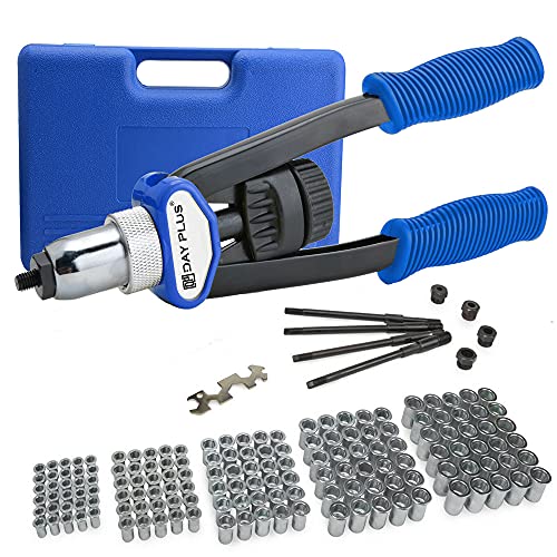 Nietmutterzange Set, 335mm Nietzange-Set Gewindenietzange mit 150pcs Nietmuttern M5-M12 Gewindenieten Zange Set, Handmutternpistolen-Kits im Tragekoffer von BRIEFNESS