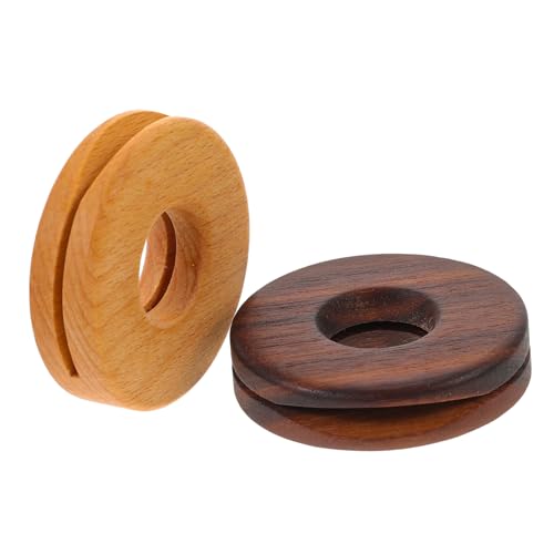 BRIGHTFUFU 2 STÜCK Teiliges Runde Lebensmittelverschlüsse aus Natürlichem Buchenholz und Schwarzem Walnussholz Wiederverwendbare Tütenclips für Luftdichte Snackversiegelung Robust und von BRIGHTFUFU