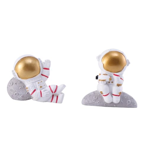 BRIGHTFUFU 2 Stück Resin Astronaut Wandsticker Kreative Weltraum Wandtattoos mit Staubschutz Langlebige Schalteraufkleber für Kinderzimmer Wohnzimmer Schlafzimmer für Glatte Oberflächen von BRIGHTFUFU